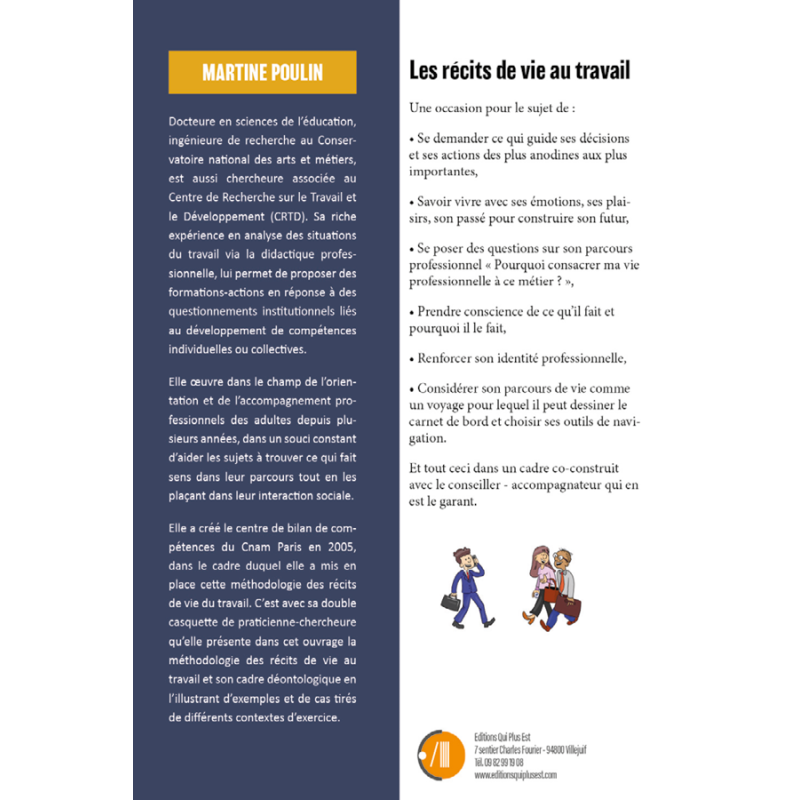 Verso de la couverture du livre Récits de vie au travail