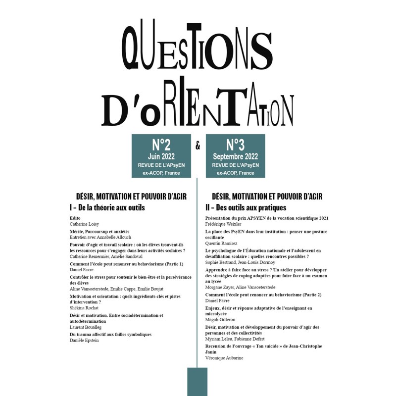 Questions d'orientation 2 et 3 de 2022