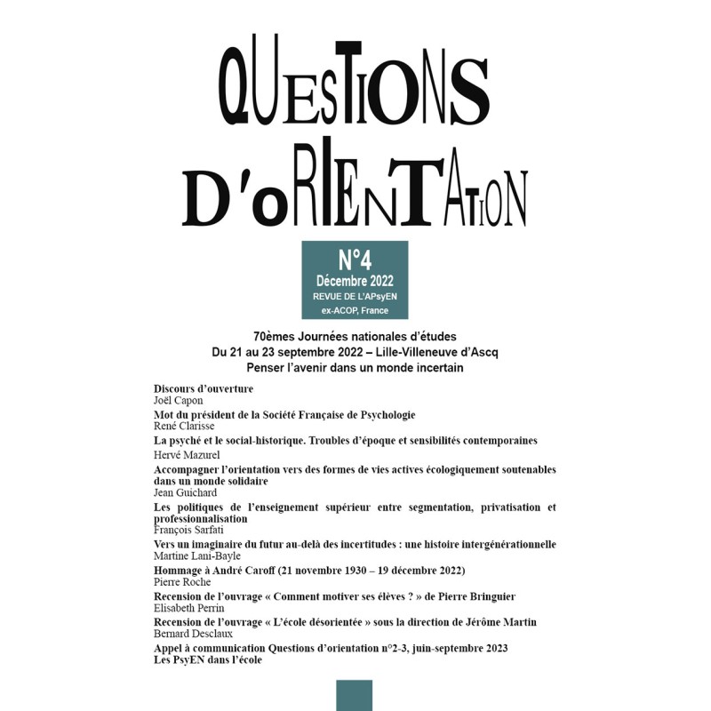 Questions d'orientation 4 de 2022