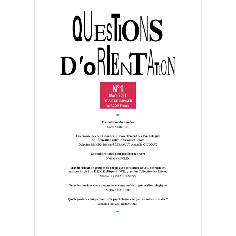 Questions d'orientation 1 de 2021