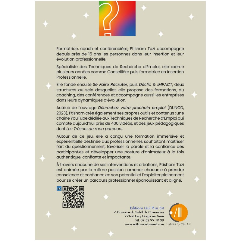 Verso du livret Les Trésors de mon parcours