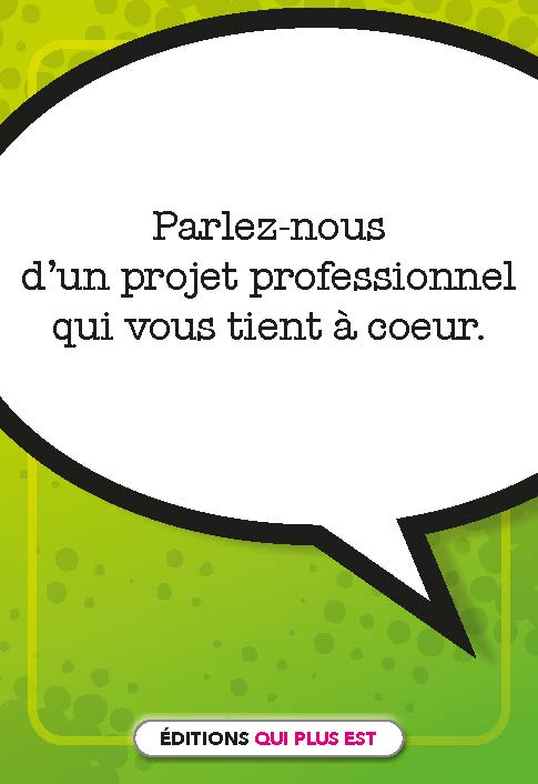 Carte du jeu parlez moi d'un projet professionnel qui vous tient à coeur