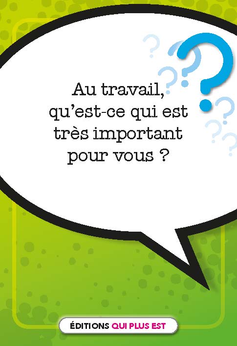 Carte du jeu qu'est ce qui est très important pour vous dans un travail