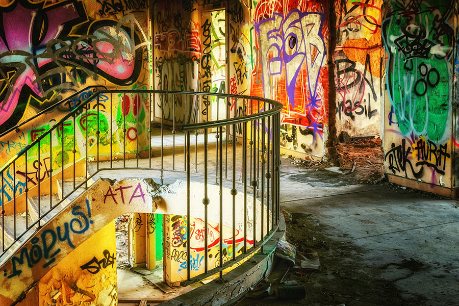photo de graffitis sur des murs du photolangage Parlimage